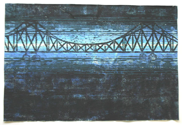 Transistorischer Moment in Blau mit Glinicker Brücke, 2007